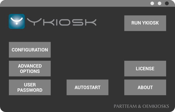 YKiosk software - Administração