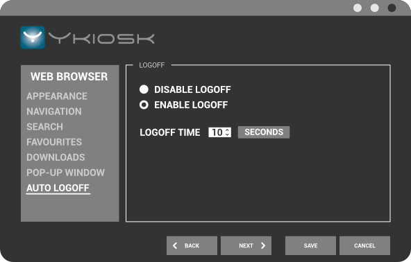 YKiosk - Automatic logoff scripts